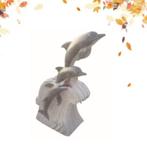 批发三只海豚花岗岩雕刻