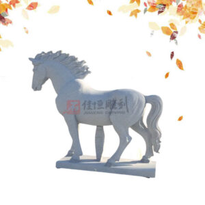精工细作花岗岩马雕摆件，室内外皆宜